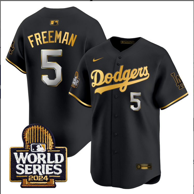 Men MLB Los Angeles Dodgers #5 Freeman black 2024 World Series Champions Patch Limited Jersey20241105->los angeles dodgers->MLB Jersey